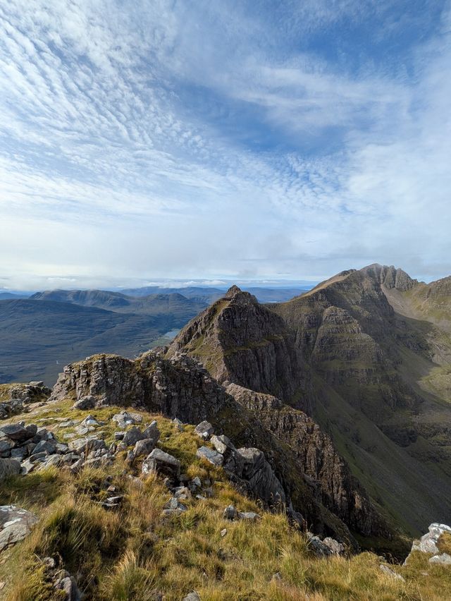 The jagged sandstone ridges of Torridon above a glen